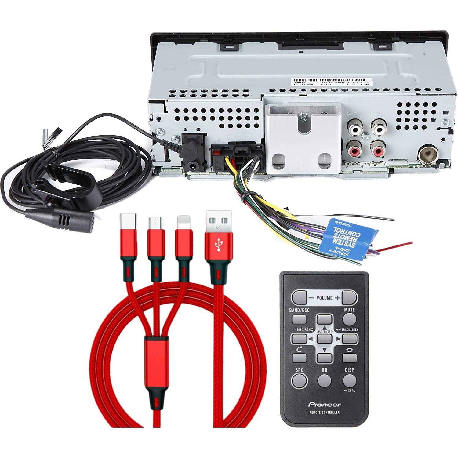 Receptor de Medios Digitales Pioneer MVH-X390BT con Bluetooth y Cable Zonoz 3 en 1