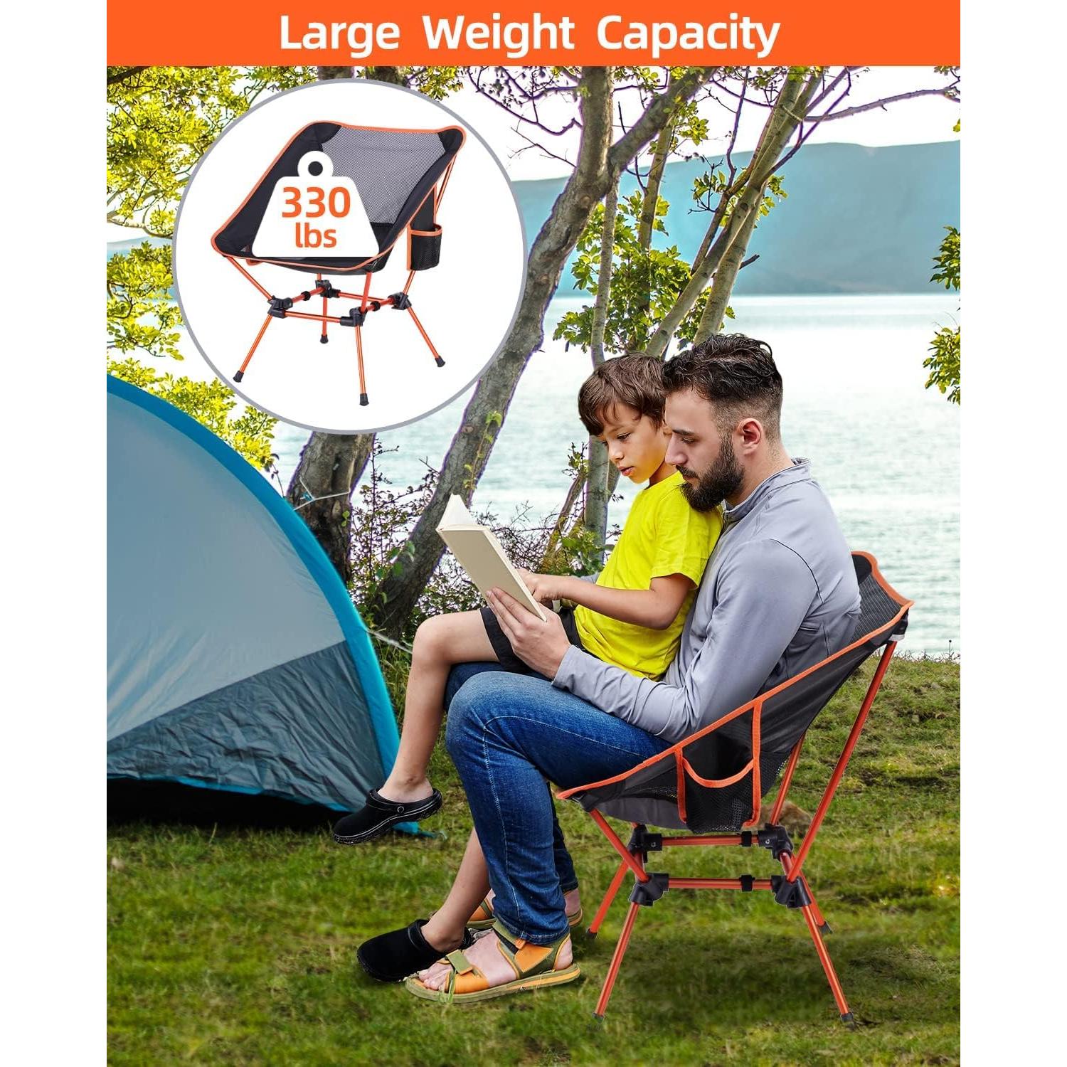Silla de Camping Sportneer Plegable 0,91 kg Naranja 2 Paquete