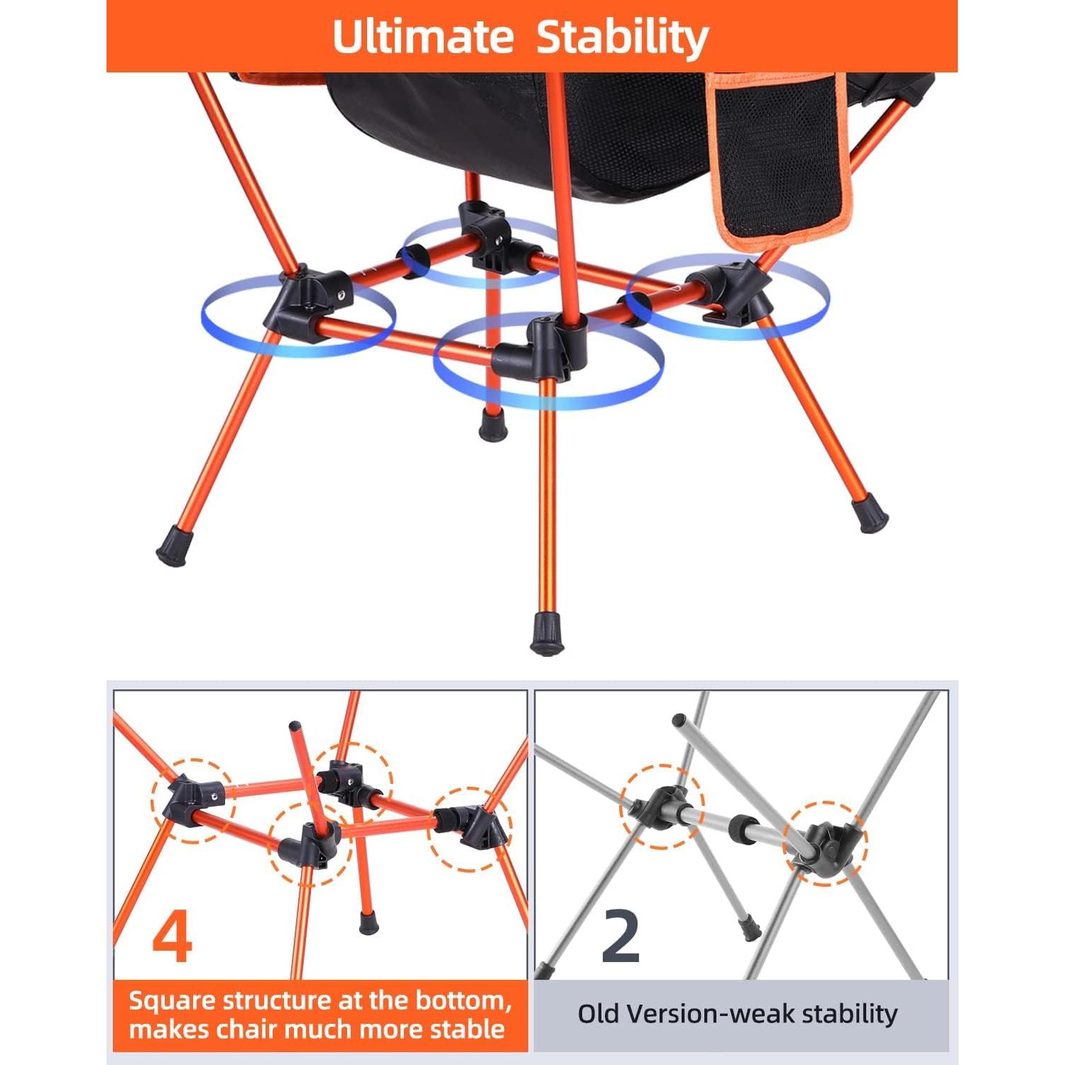 Silla de Camping Sportneer Plegable 0,91 kg Naranja 2 Paquete