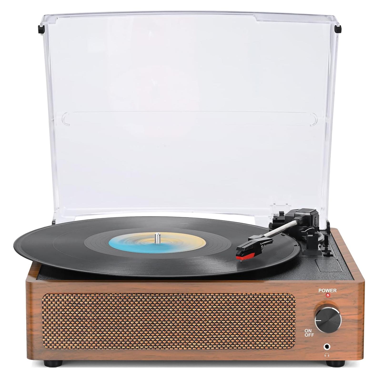 Tocadiscos Vintage WOCKODER R608 con Bluetooth y Altavoces