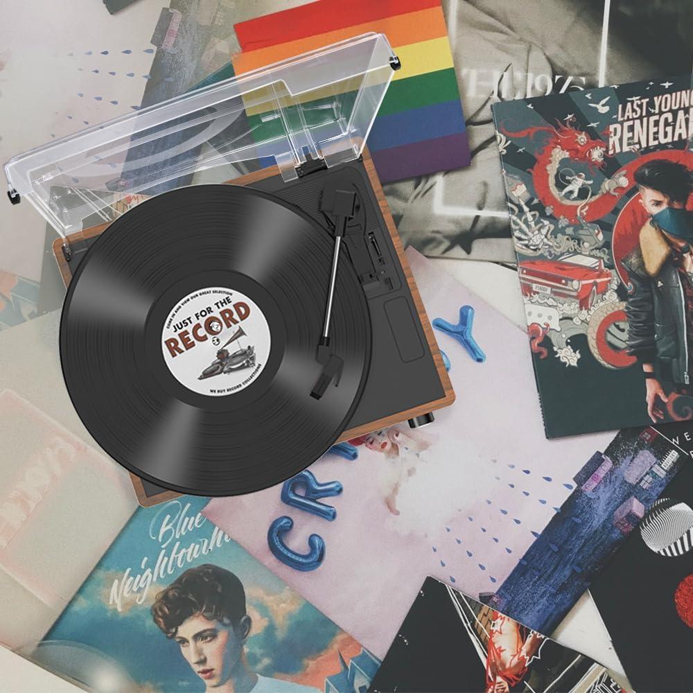 Tocadiscos Vintage WOCKODER R608 con Bluetooth y Altavoces