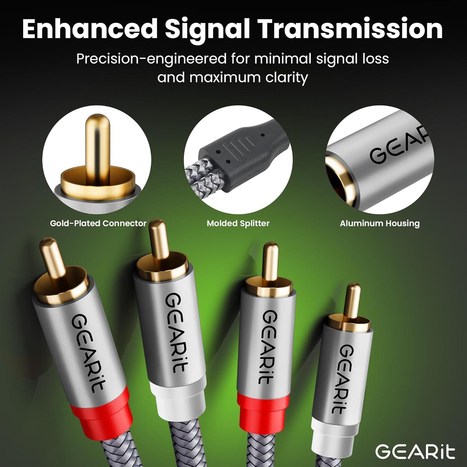 Cable RCA GEARit 3.05m Macho a Macho Audio Estéreo