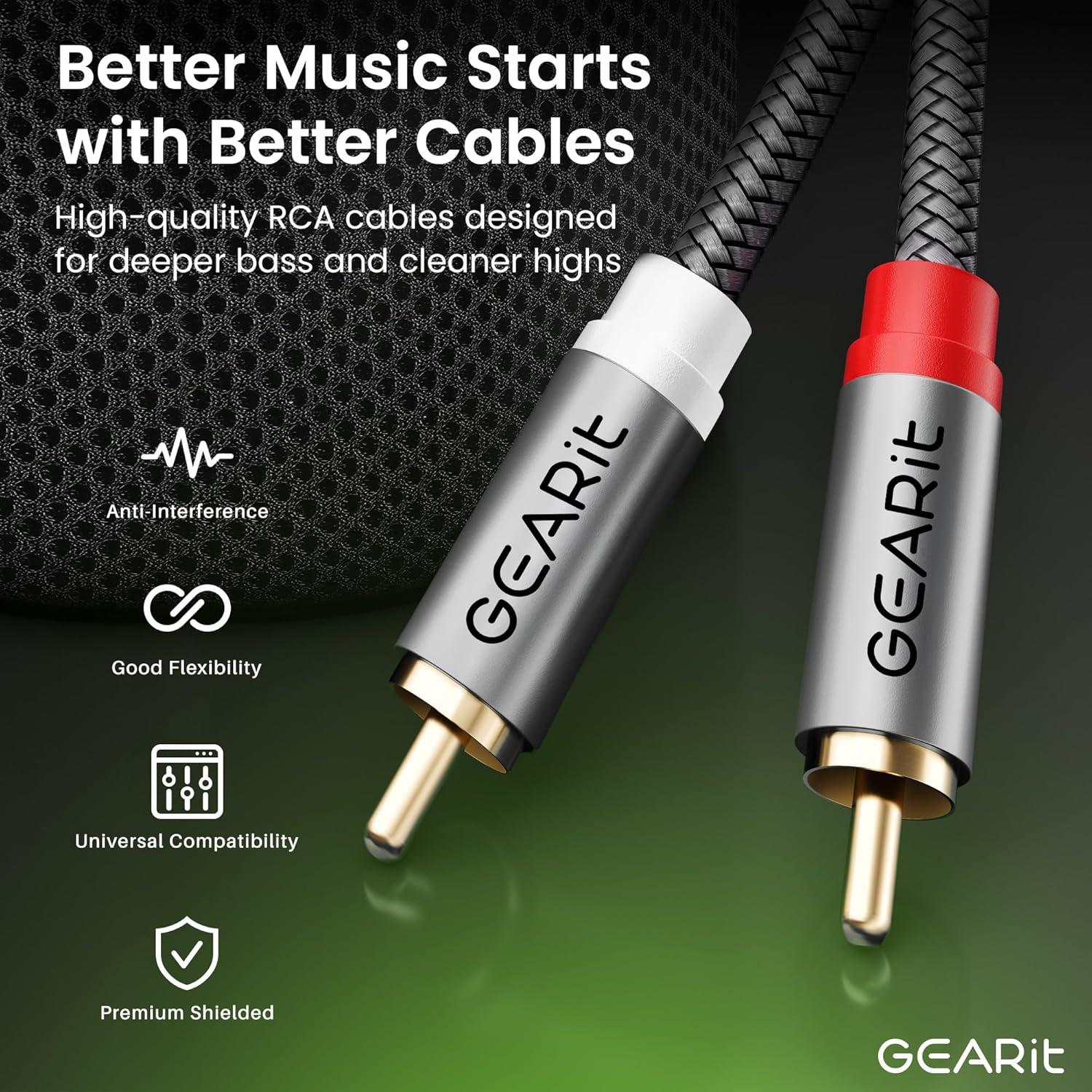 Cable RCA GEARit 3.05m Macho a Macho Audio Estéreo