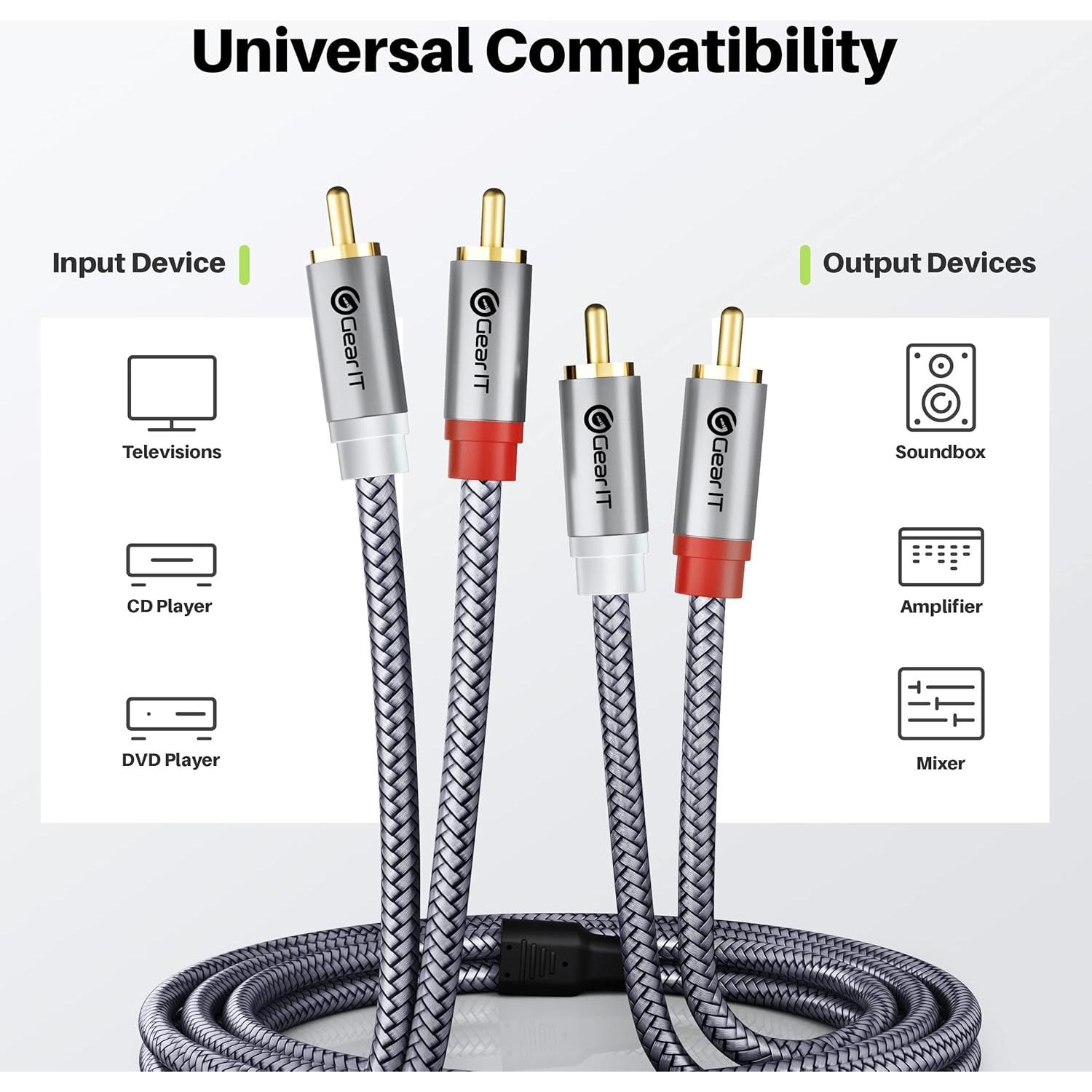 Cable RCA GEARit 3.05m Macho a Macho Audio Estéreo