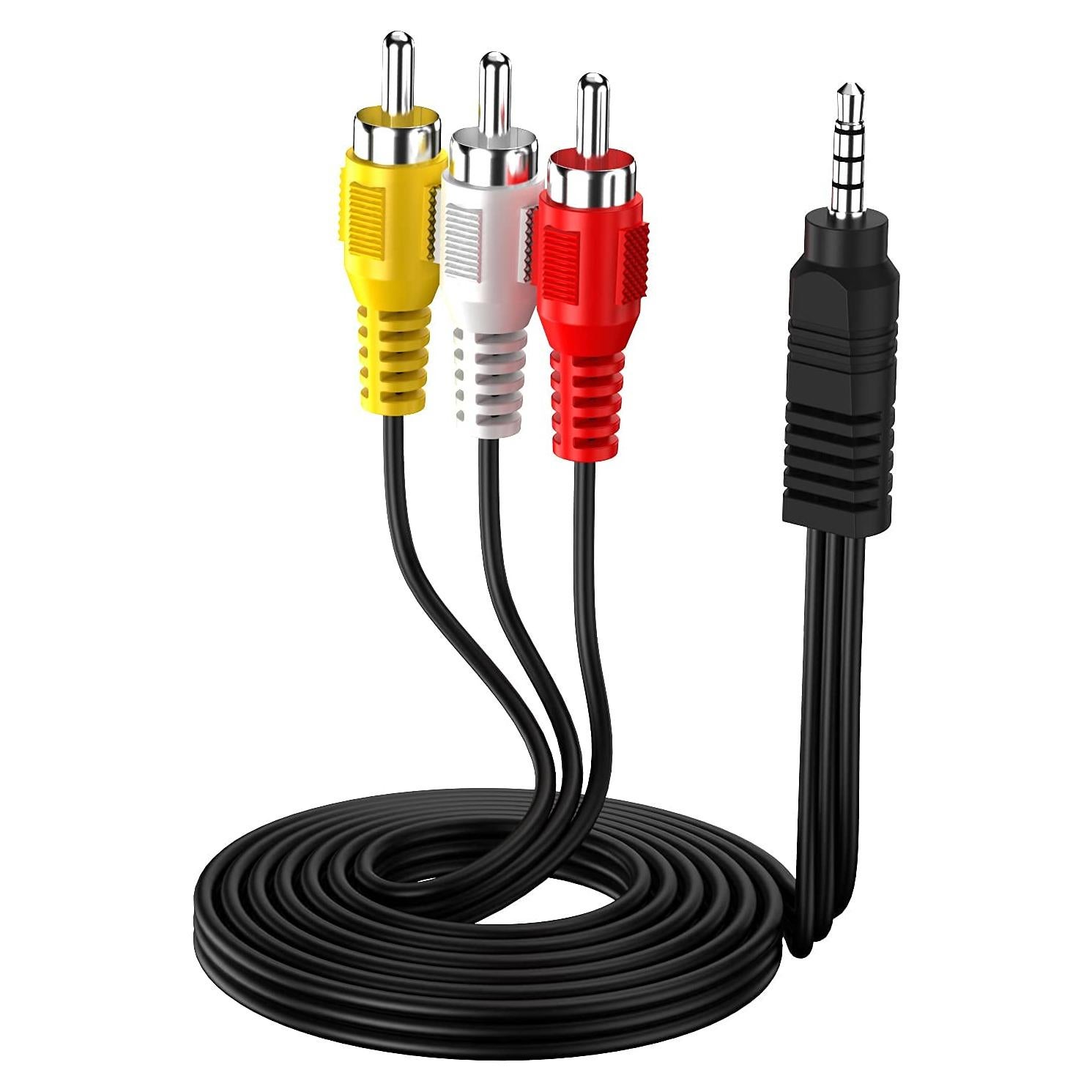 Cable AV 3.5mm a RCA HANGYAN 1.52m para TV y cámaras