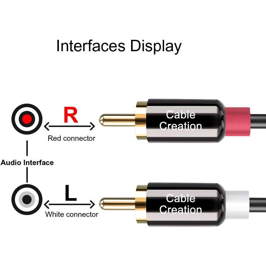 Cable RCA Estéreo 2RCA Macho a 2RCA 10 PIES CableCreation