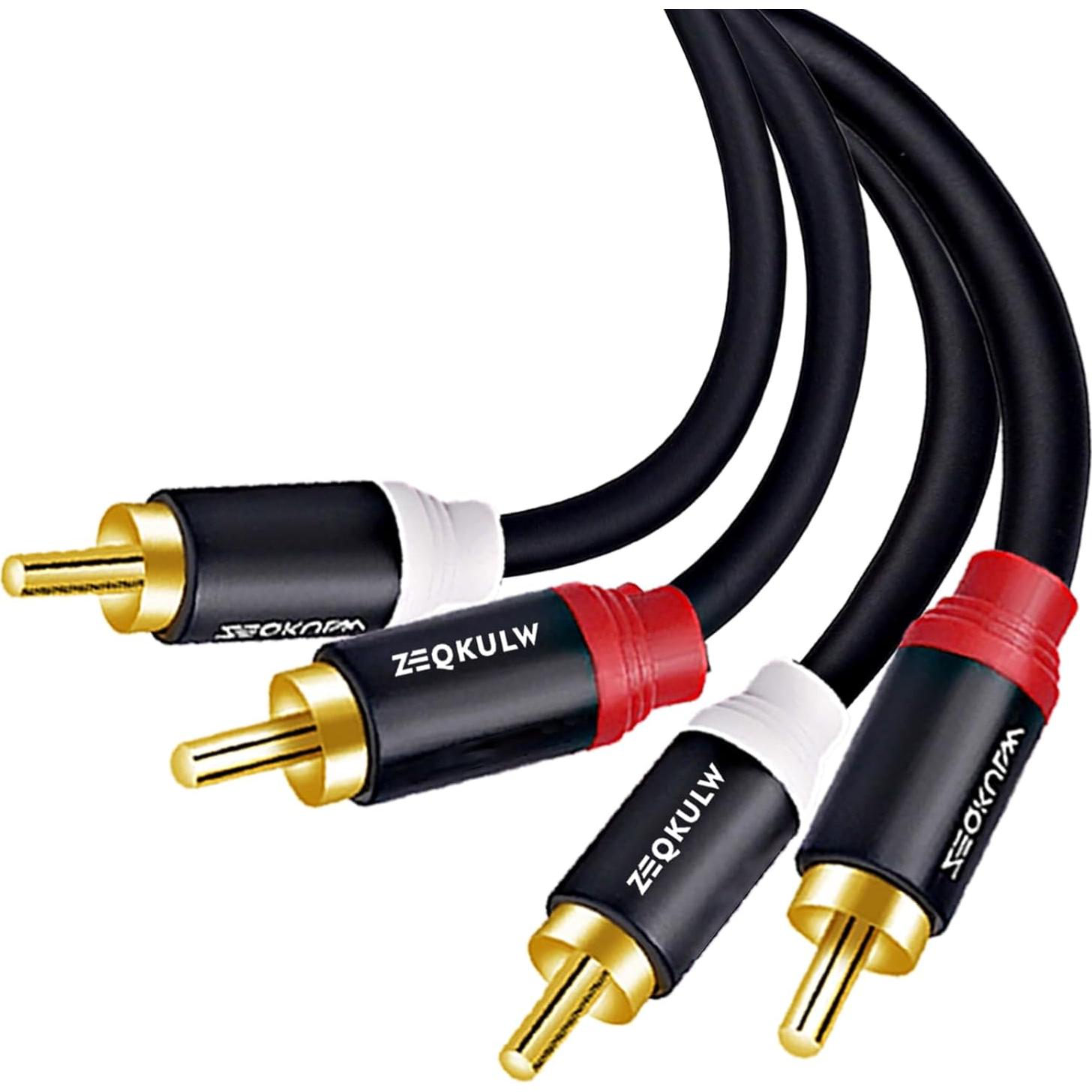 Cable de audio 2RCA macho a 2RCA macho ZEQKULW 4.57m