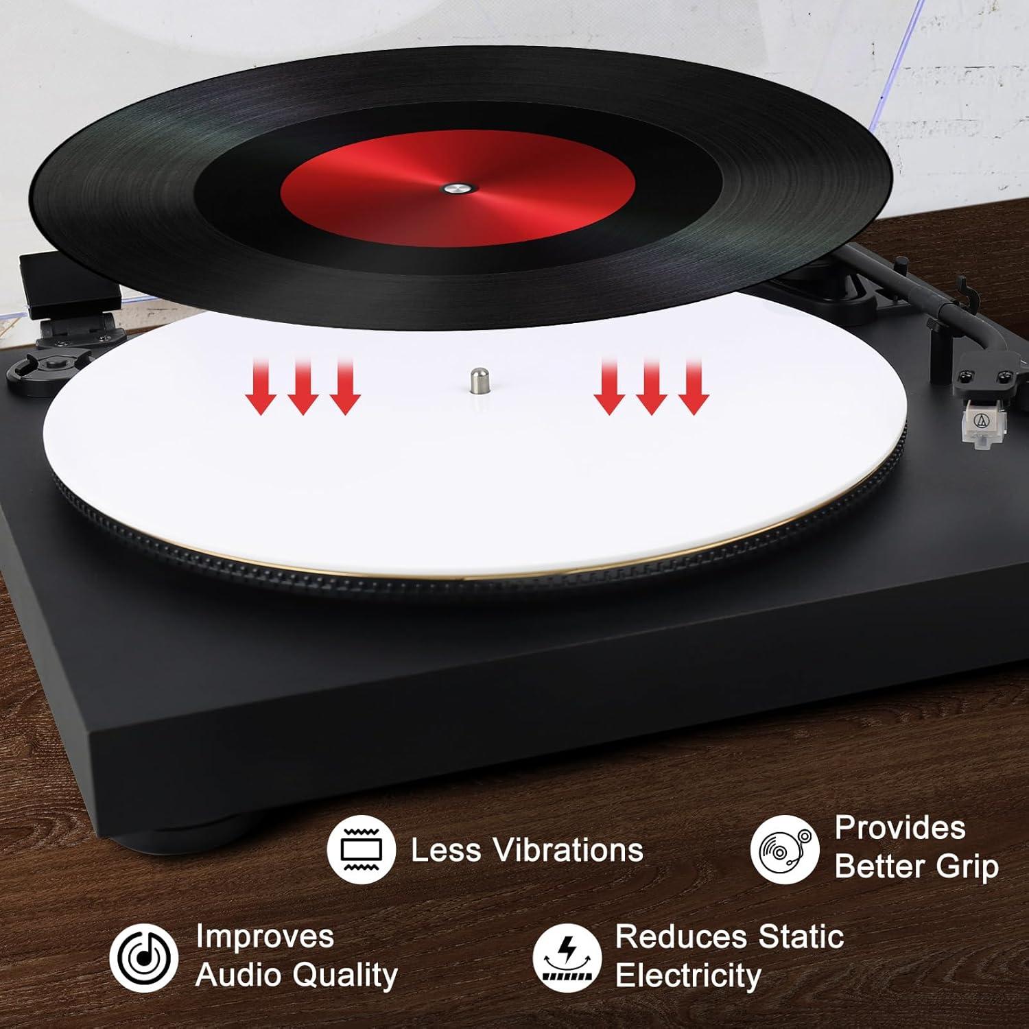 Alfombrilla Acrílica Blanca para Turntable 30.48 cm Antiestática
