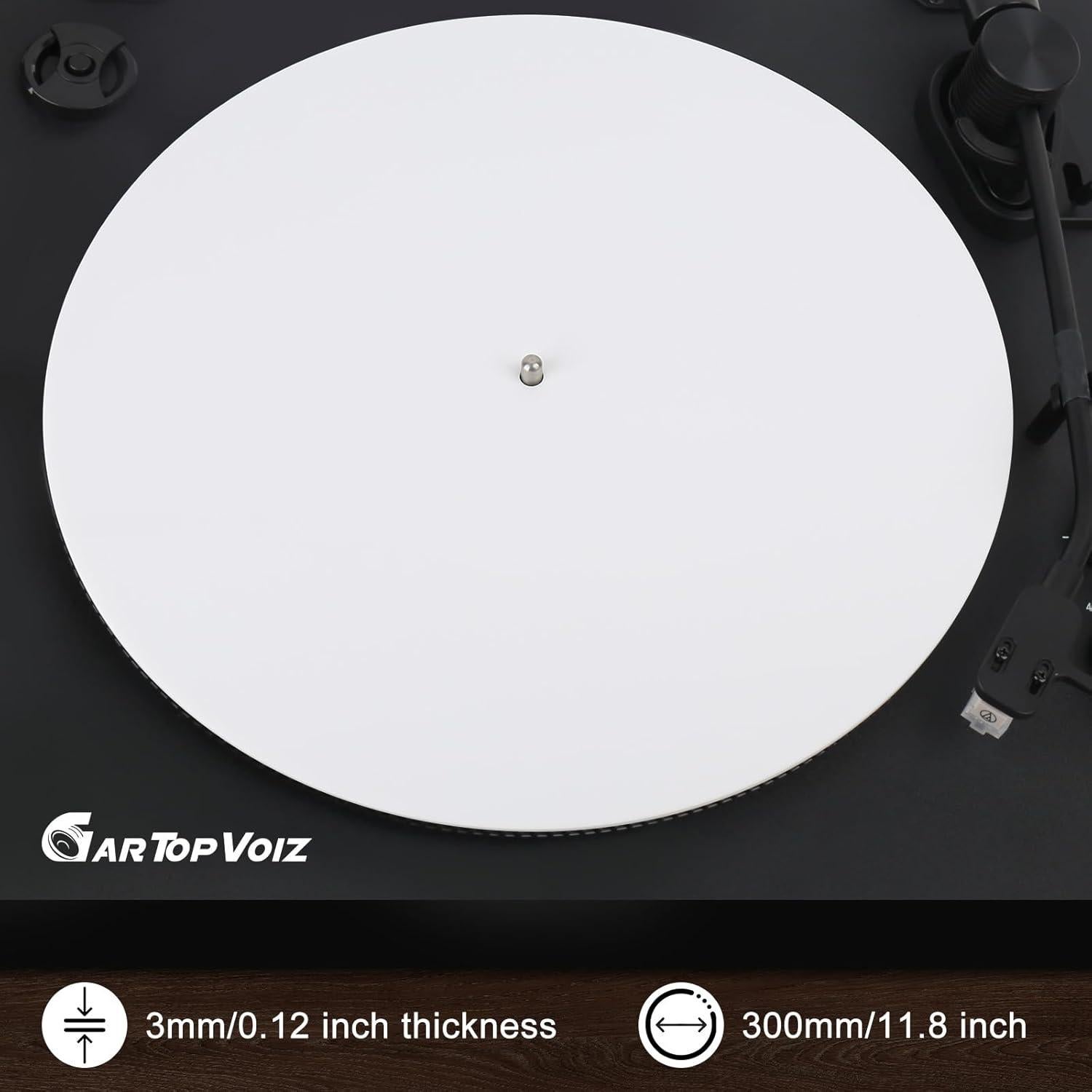 Alfombrilla Acrílica Blanca para Turntable 30.48 cm Antiestática