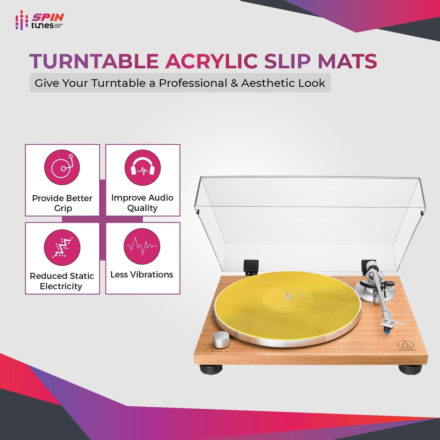 Alfombrilla Acrílica Antideslizante para Tocadiscos SpinTunes 30 cm