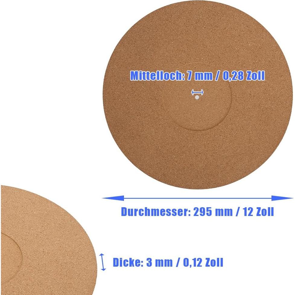Alfombrilla Antideslizante Joyzan de Corcho para Tocadiscos 295 mm