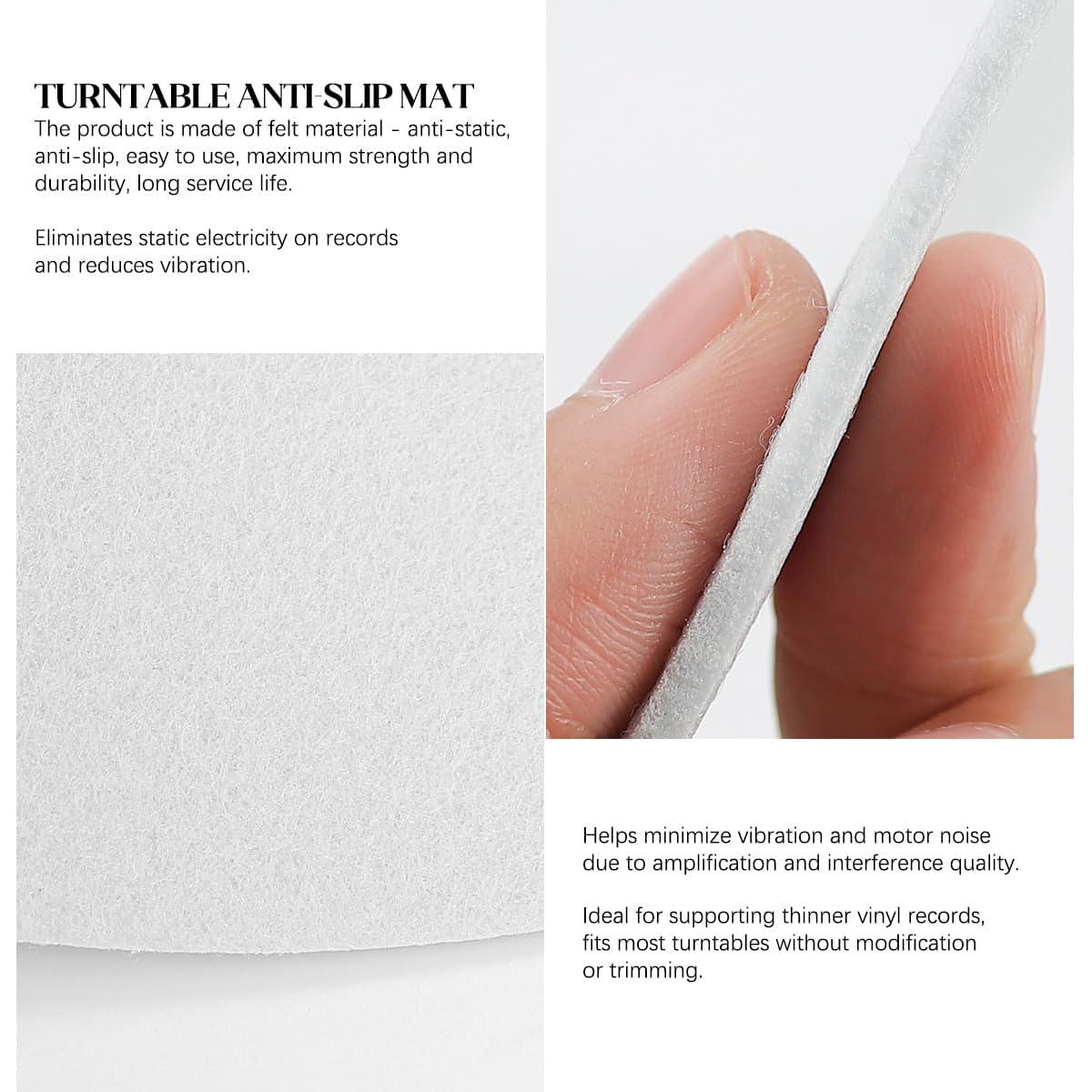 2 Alfombrillas de Fieltro Antiestático para Giradiscos 30cm