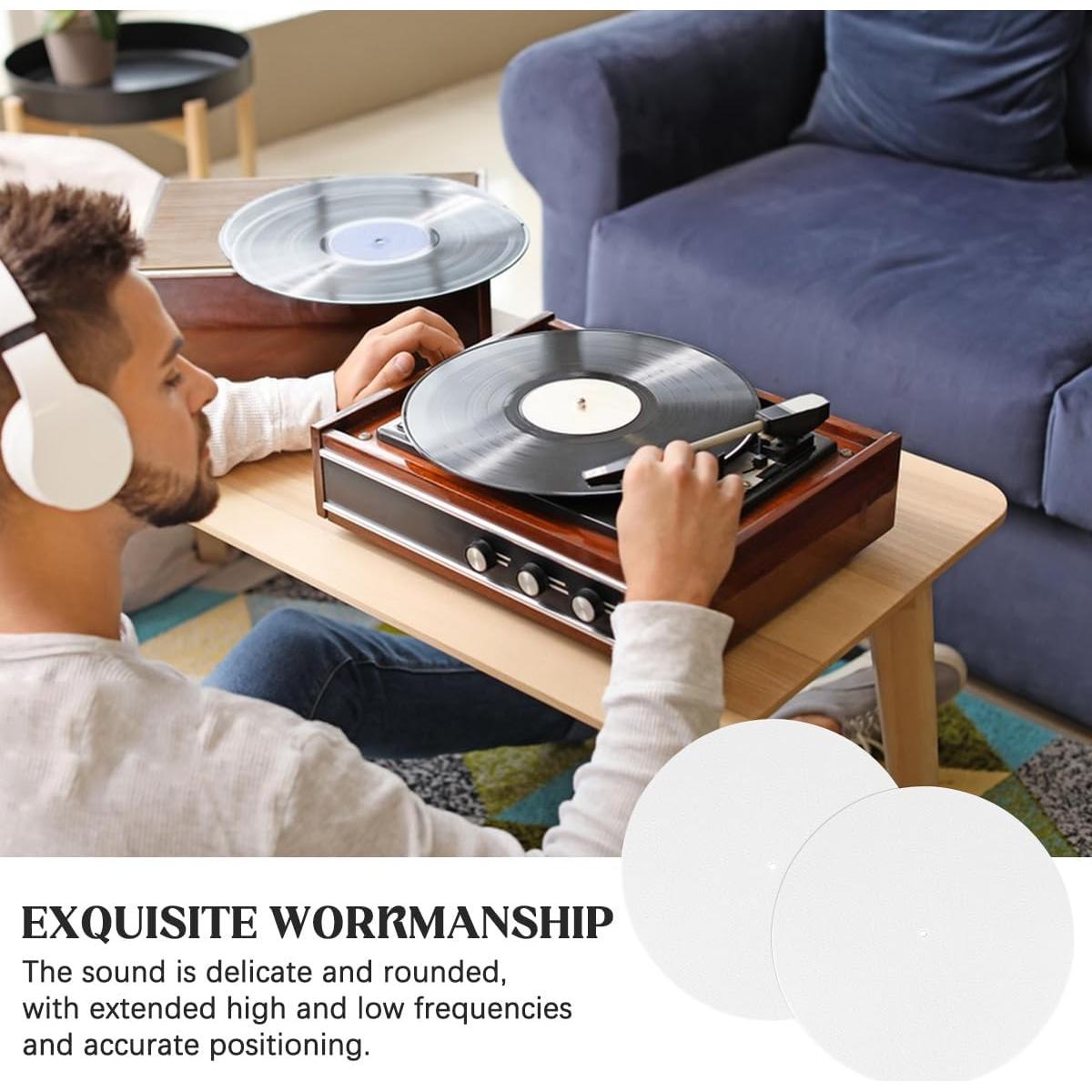 2 Alfombrillas de Fieltro Antiestático para Giradiscos 30cm