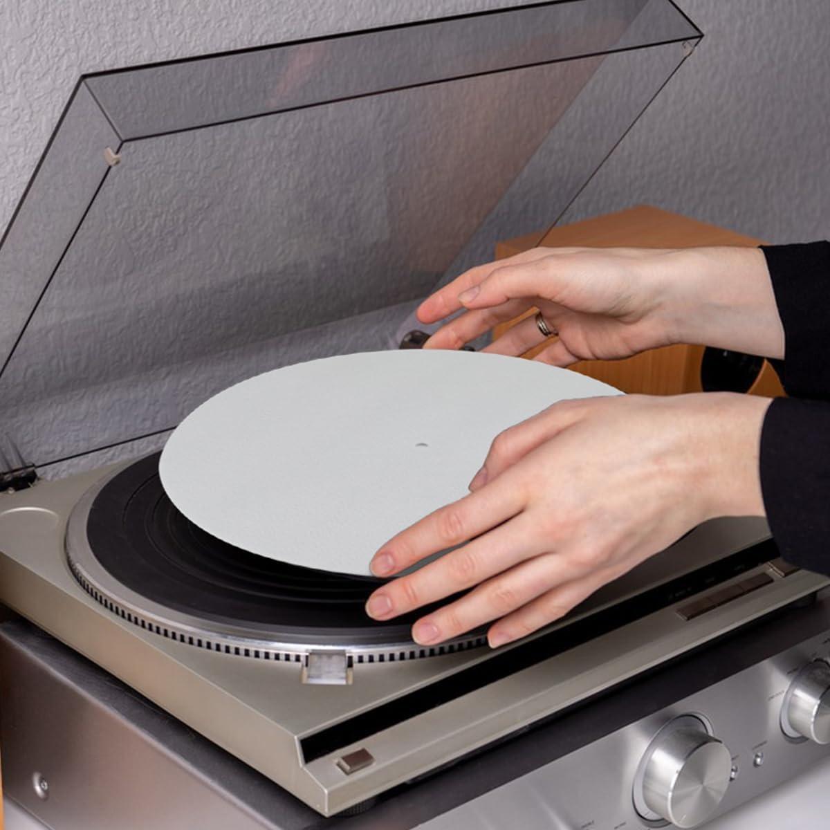 2 Alfombrillas de Fieltro Antiestático para Giradiscos 30cm