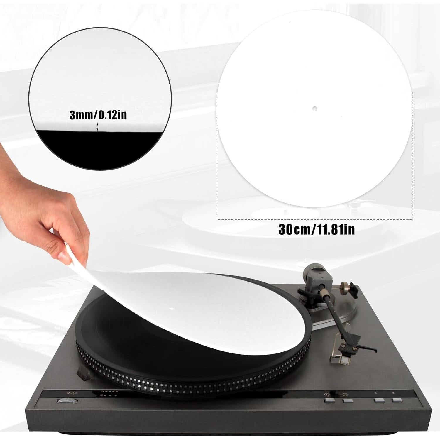 2 Alfombrillas de Fieltro Antideslizantes para Tocadiscos 30cm