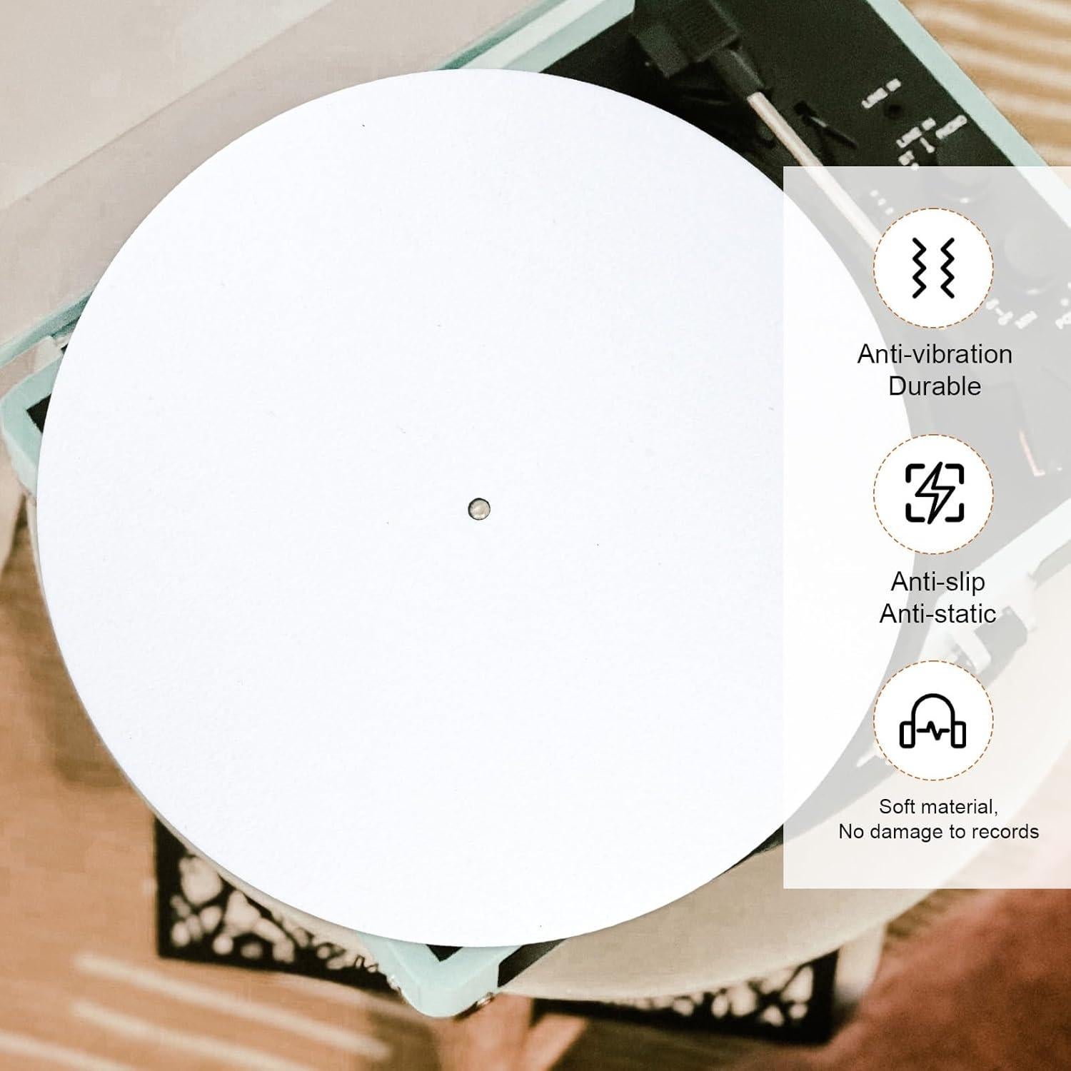 2 Alfombrillas de Fieltro Antideslizantes para Tocadiscos 30cm