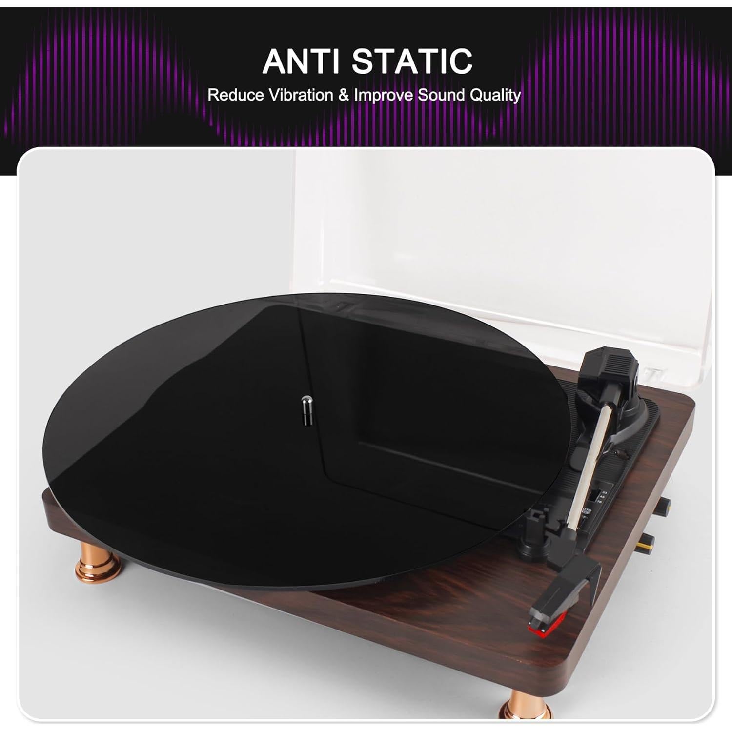 Alfombrilla de Acrílico Rockhouse para Tocadiscos 12" + Mitón