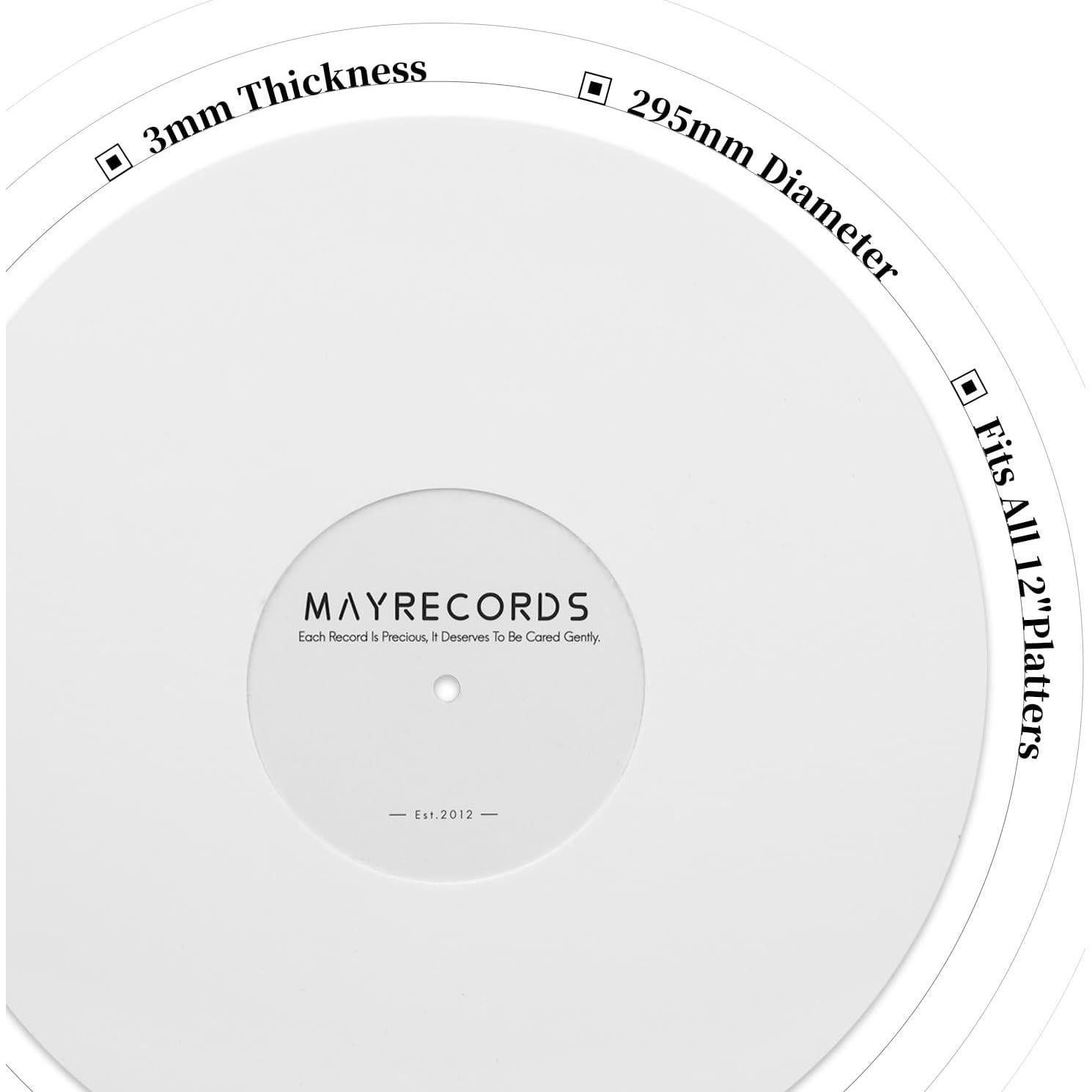 Mat Antideslizante para Tornamesa 12 Pulgadas - Fieltro Acrílico Blanco