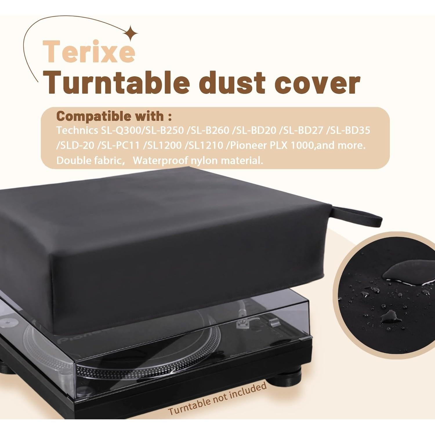 Cubierta de Polvo para Tocadiscos Terixe Nylon Impermeable
