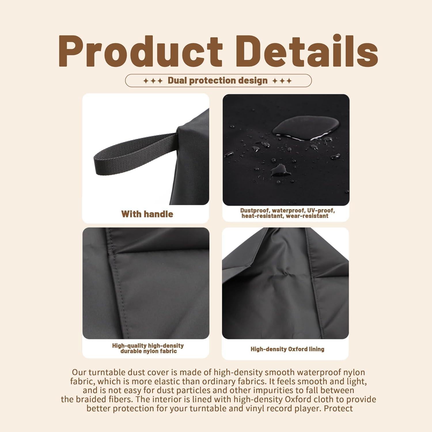 Cubierta de Polvo para Tocadiscos Terixe Nylon Impermeable