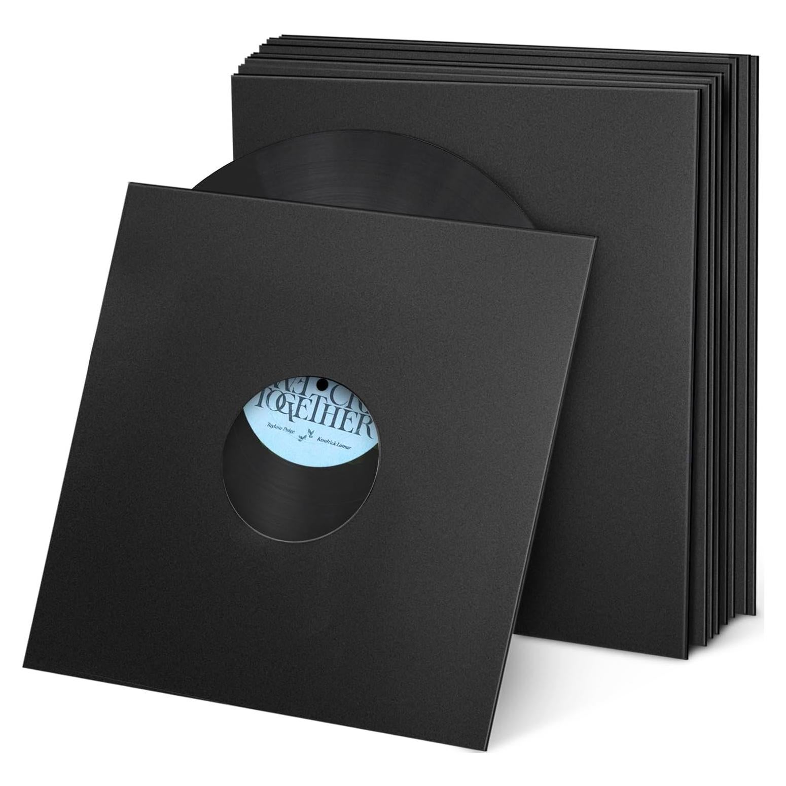 Facmogu 10 Fundas de Papel Kraft para Discos de Vinilo 12"