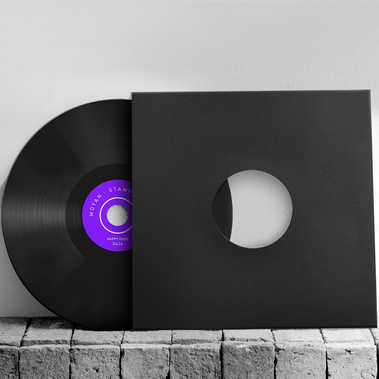 Facmogu 10 Fundas de Papel Kraft para Discos de Vinilo 12"