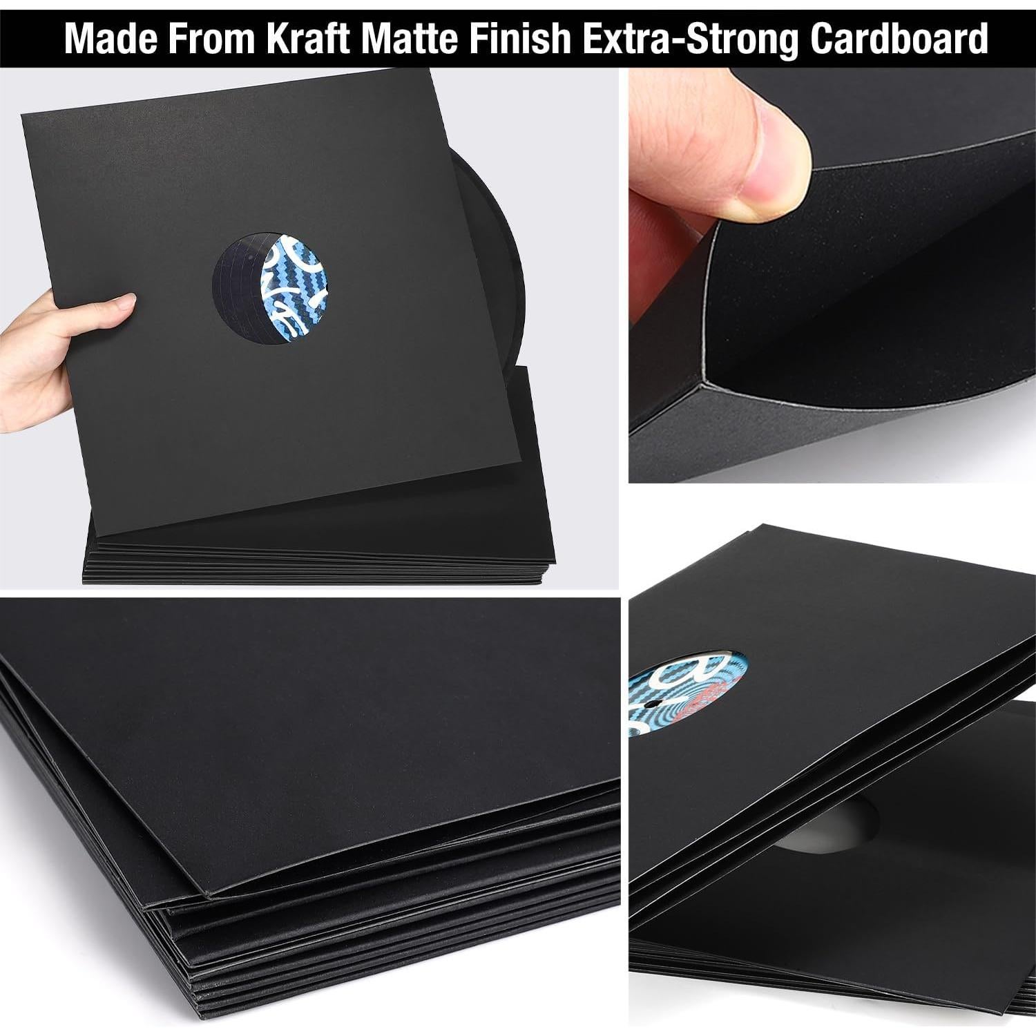 Facmogu 10 Fundas de Papel Kraft para Discos de Vinilo 12"