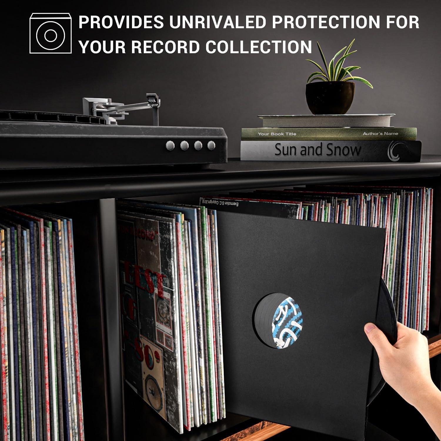 Facmogu 10 Fundas de Papel Kraft para Discos de Vinilo 12"