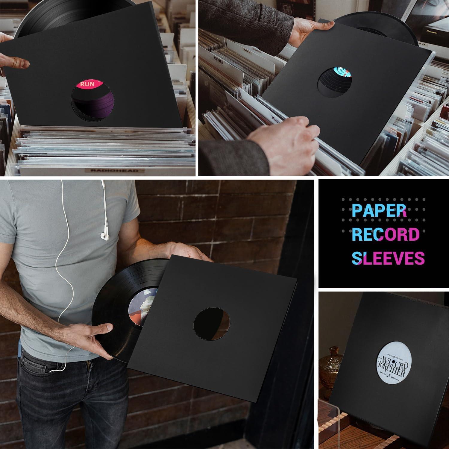 Facmogu 10 Fundas de Papel Kraft para Discos de Vinilo 12"