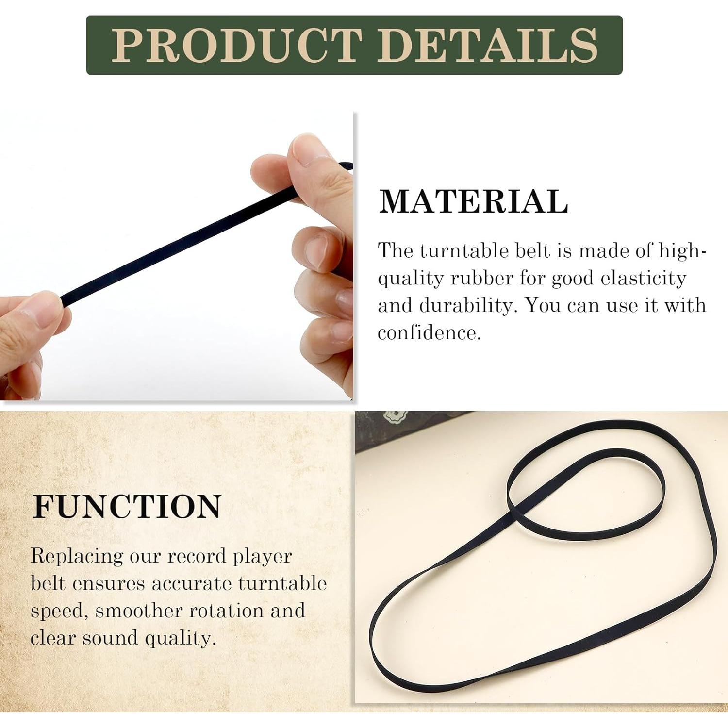 Correa de Repuesto para Tocadiscos UPIQNG AT-PL50/AT-LP60 - Goma