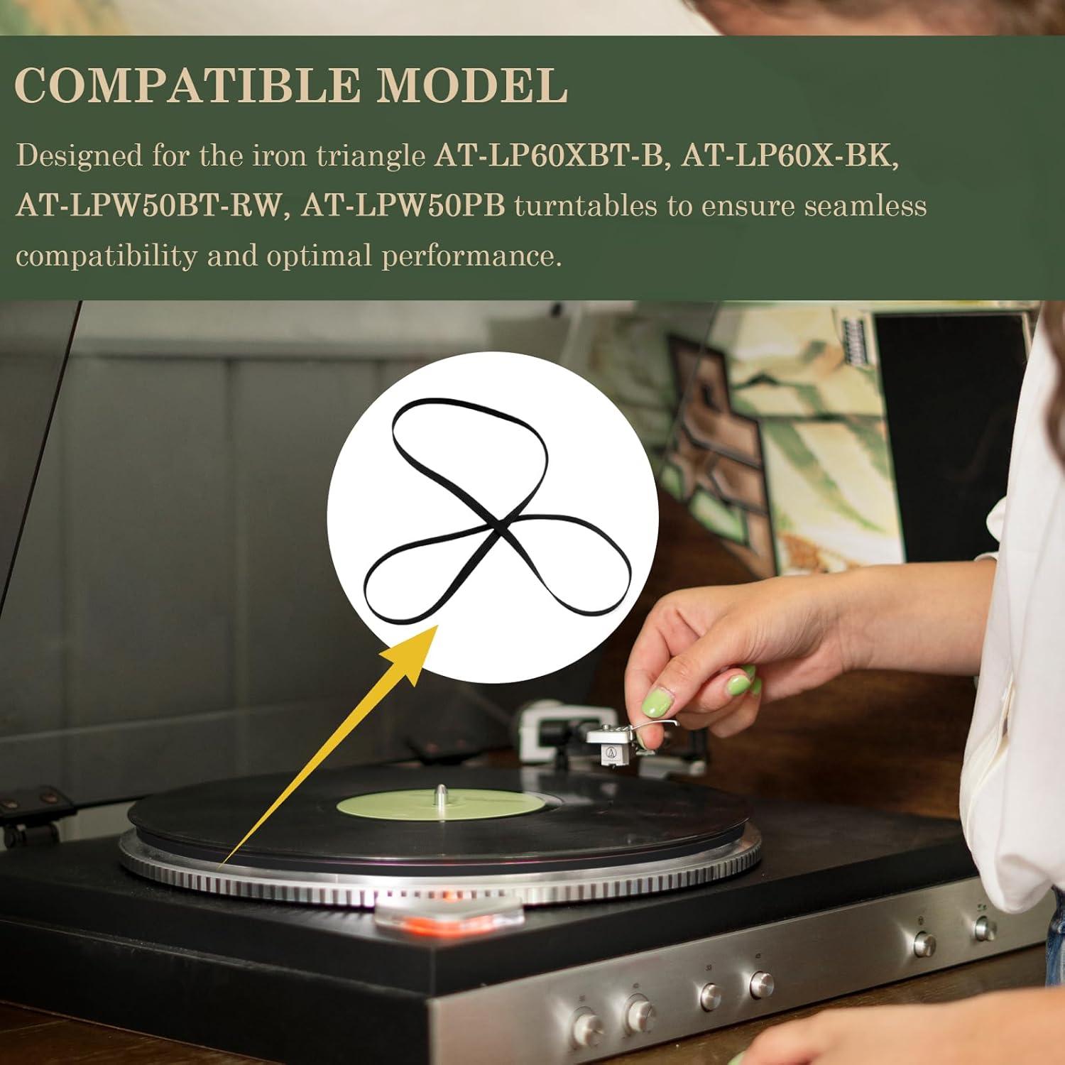 Correa de Repuesto para Tocadiscos UPIQNG AT-PL50/AT-LP60 - Goma