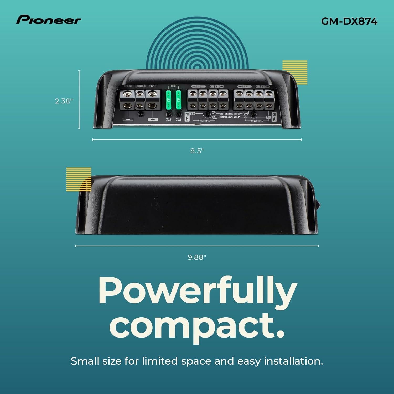 Amplificador Pioneer GM-DX874 1200W 4 Canales Compacto