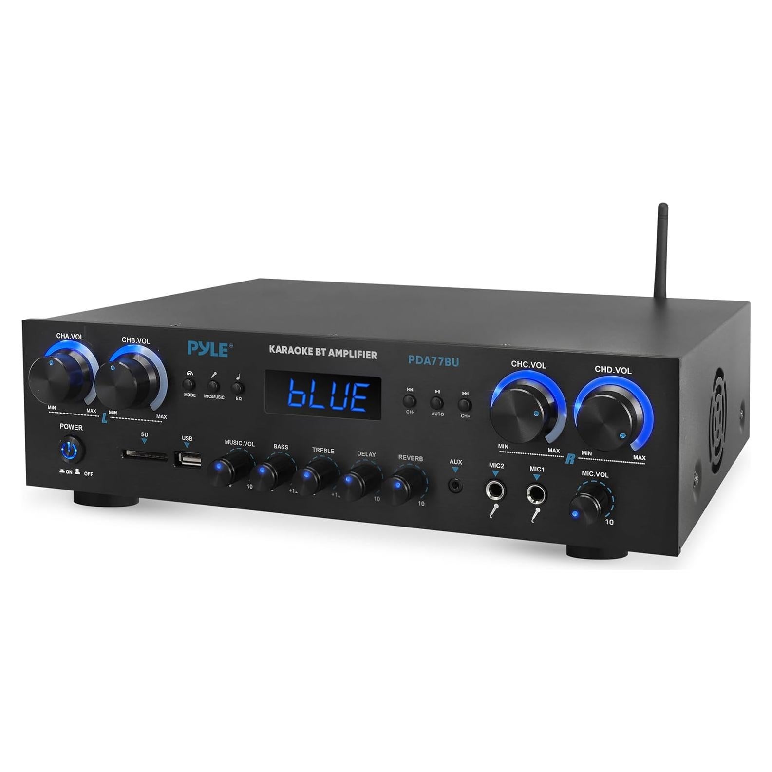 Amplificador Estéreo Bluetooth Pyle PDA77BU 800W 4 Canales