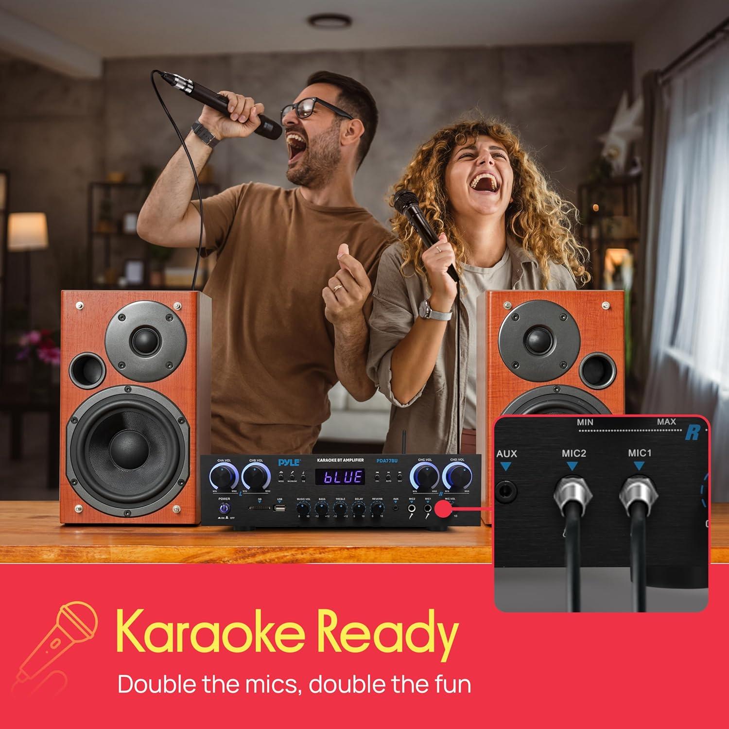 Amplificador Estéreo Bluetooth Pyle PDA77BU 800W 4 Canales