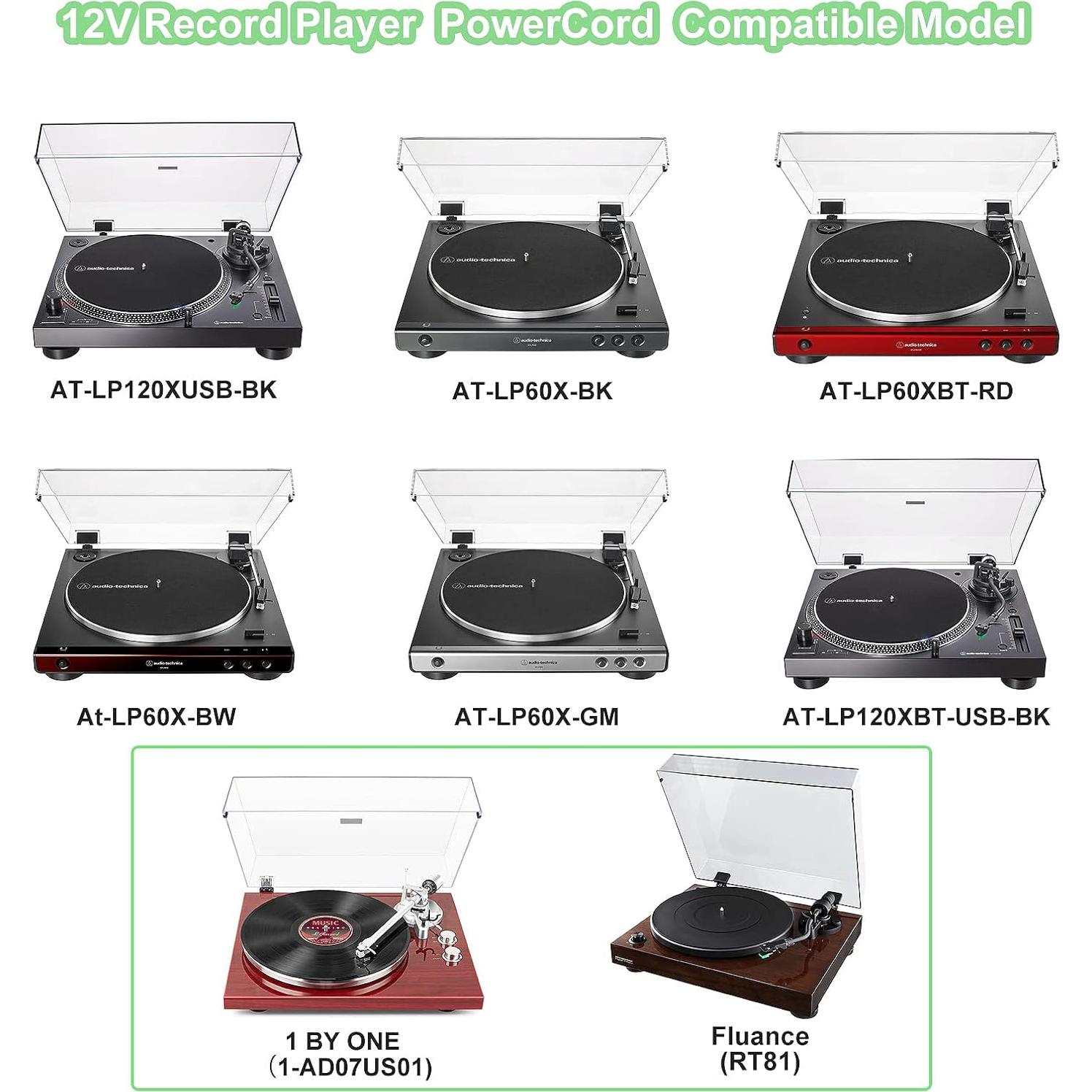 Cable de Alimentación 12V para Tocadiscos Audio-Technica y Sony