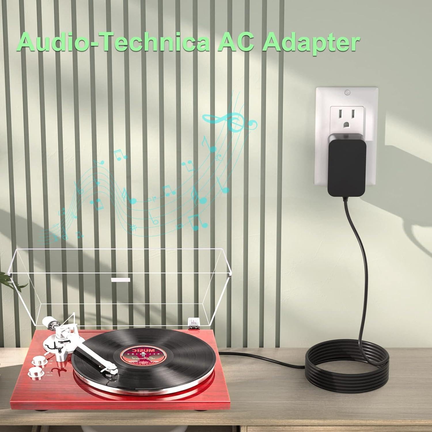 Cable de Alimentación 12V para Tocadiscos Audio-Technica y Sony