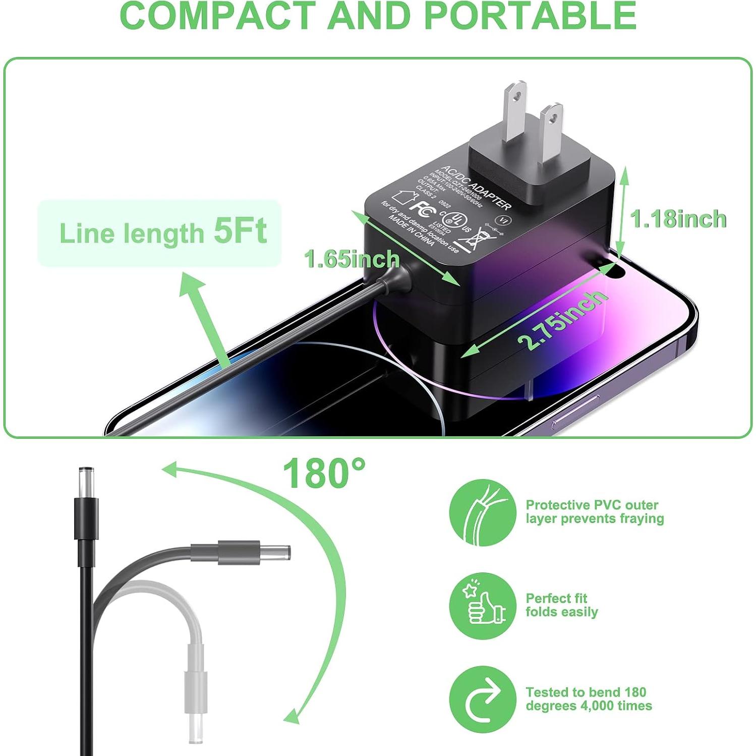 Cable de Alimentación 12V para Tocadiscos Audio-Technica y Sony