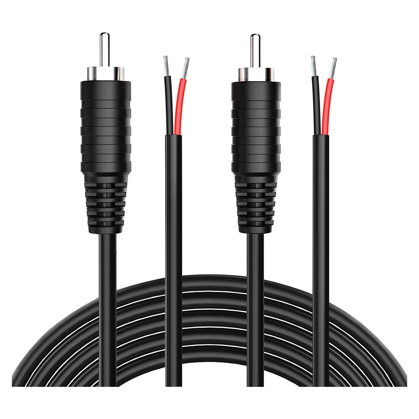 Cable de Altavoz RCA Grueso 18AWG Pixelman 6ft 2 Pcs