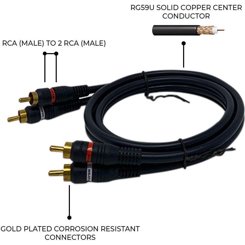 Cable de Audio iMBAPrice 2 RCA Macho a 2 RCA Macho 91 cm