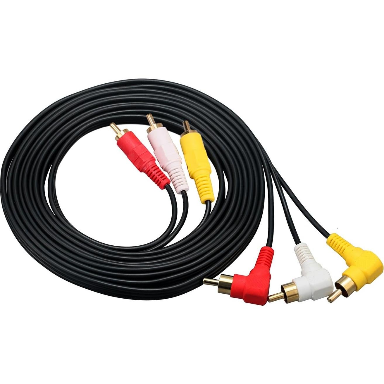 Cable RCA Macho a Macho 4.5m Intotal Ángulo Recto Chapado Oro