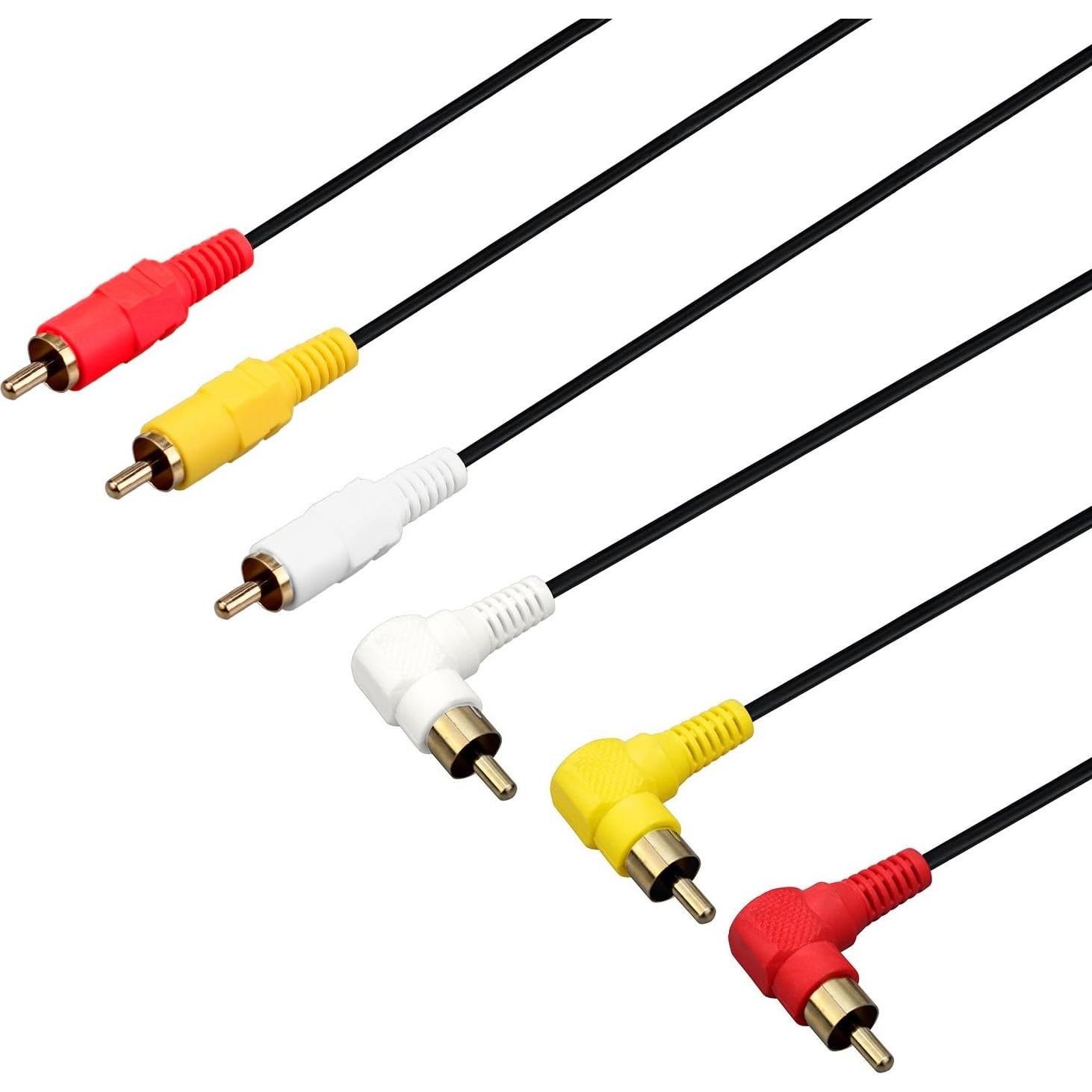 Cable RCA Macho a Macho 4.5m Intotal Ángulo Recto Chapado Oro
