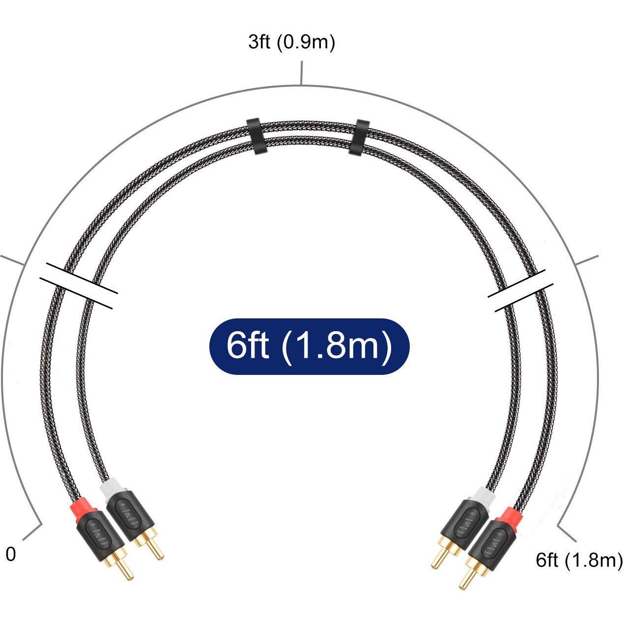 Cable de Audio RCA J&D 2 RCA Macho a Macho 1.83m Estéreo