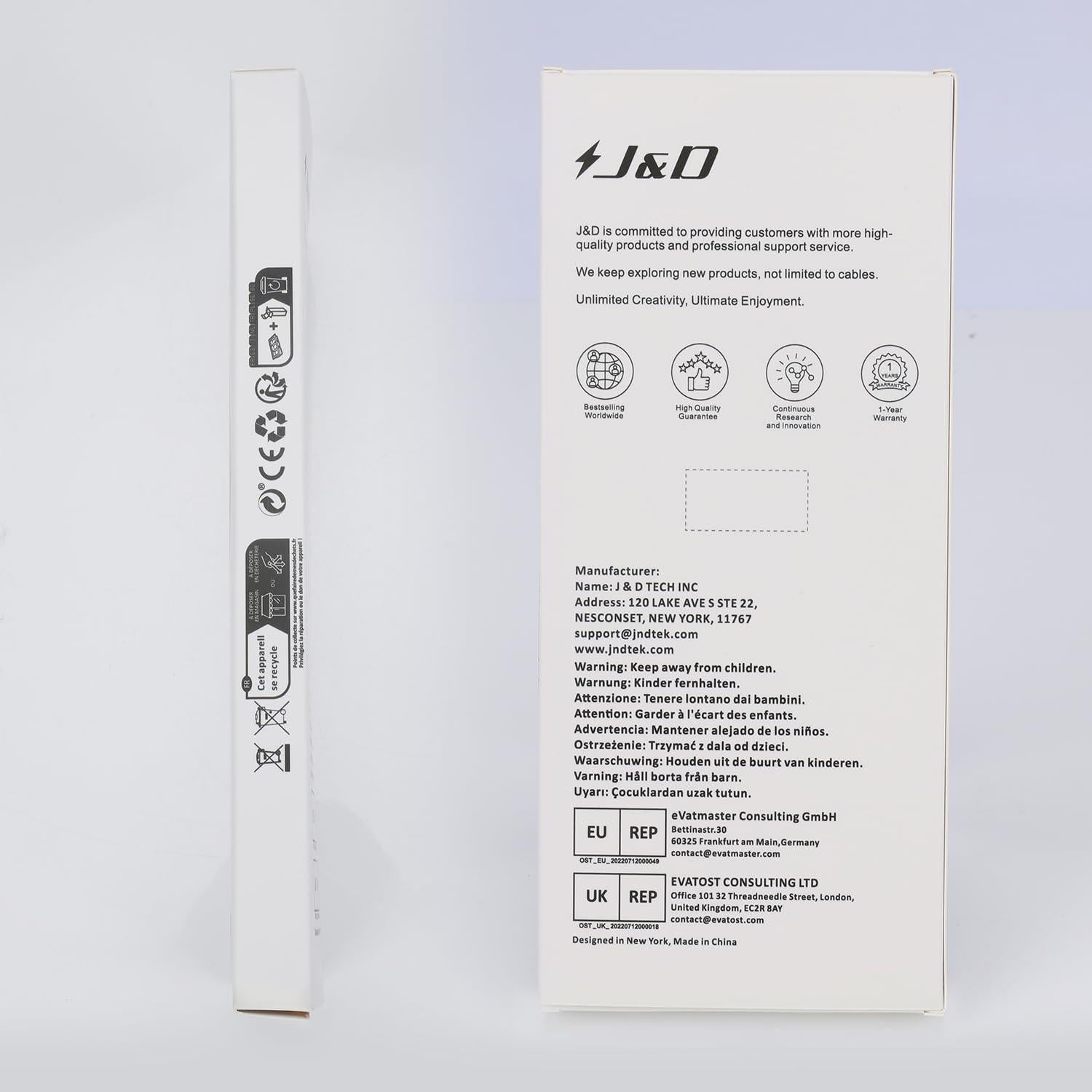 Cable de Audio RCA J&D 2 RCA Macho a Macho 1.83m Estéreo