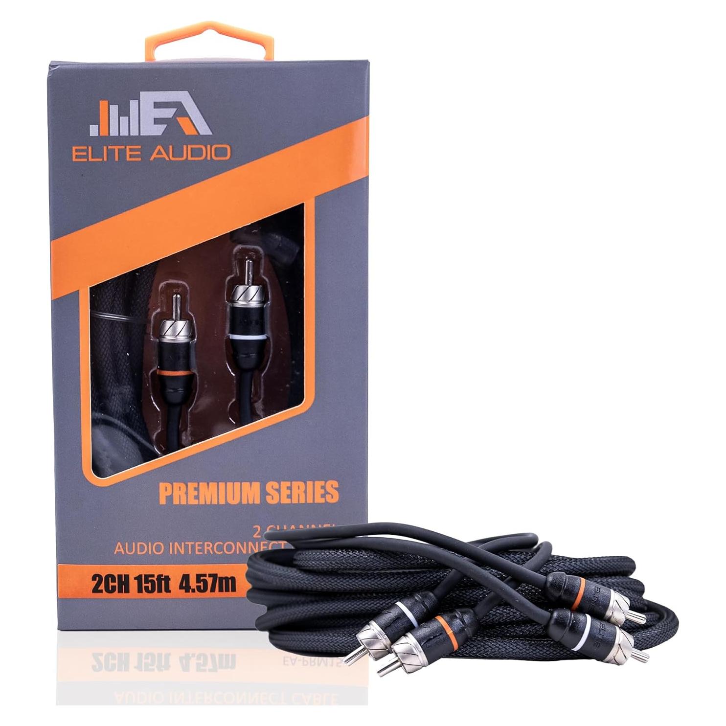 Cable RCA de Audio Elite Audio 4.57m 2-Canal Doble Apantallado