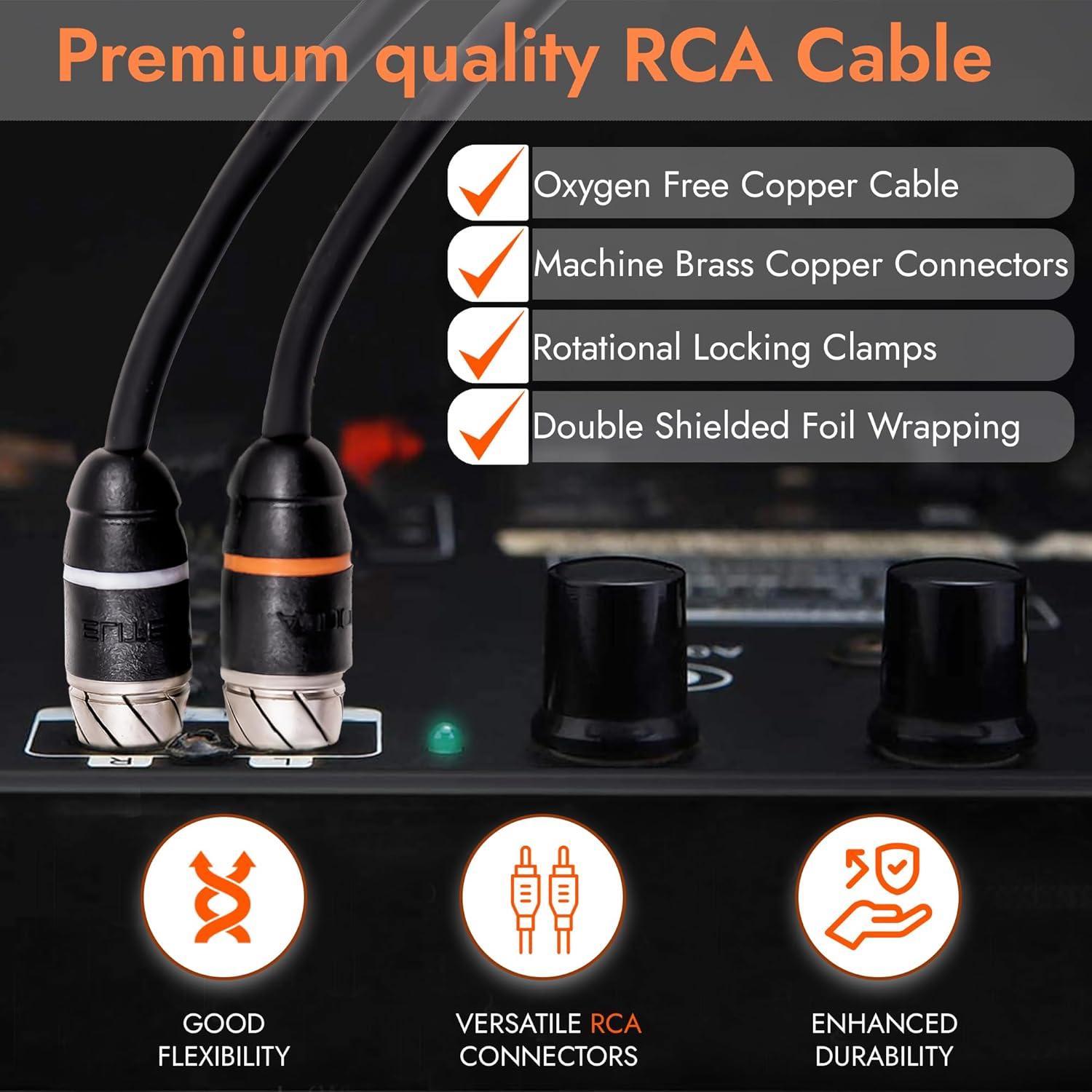 Cable RCA de Audio Elite Audio 4.57m 2-Canal Doble Apantallado