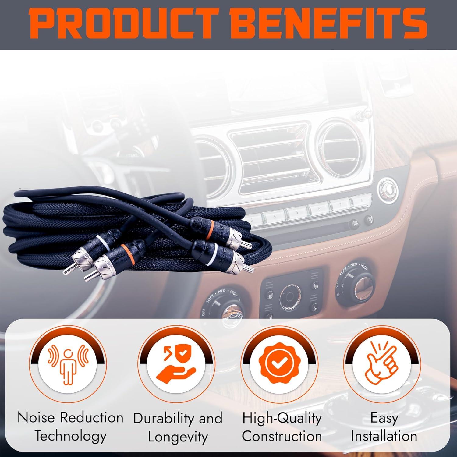 Cable RCA de Audio Elite Audio 4.57m 2-Canal Doble Apantallado