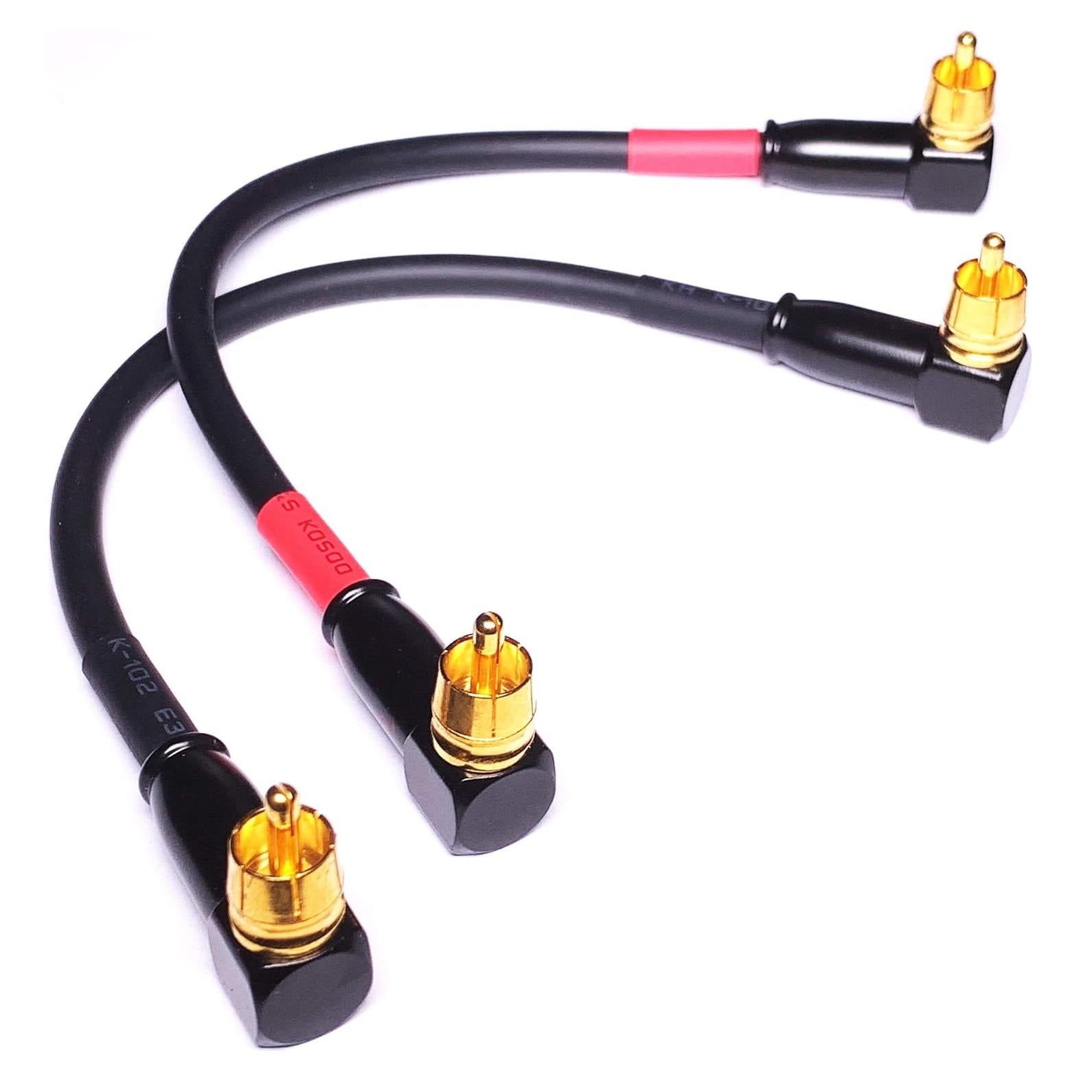 Cable RCA Macho a Macho en Ángulo Recto CESS 15.24 cm - Paquete de 2