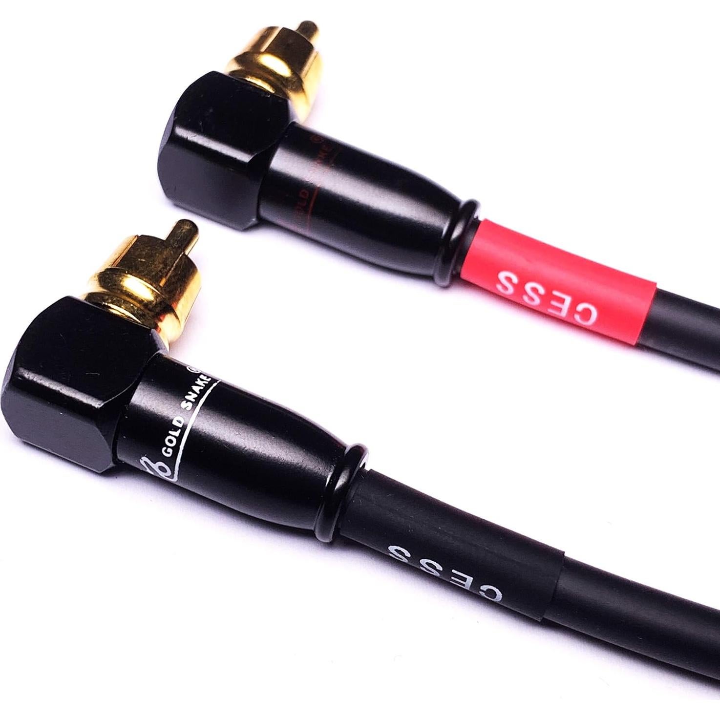 Cable RCA Macho a Macho en Ángulo Recto CESS 15.24 cm - Paquete de 2