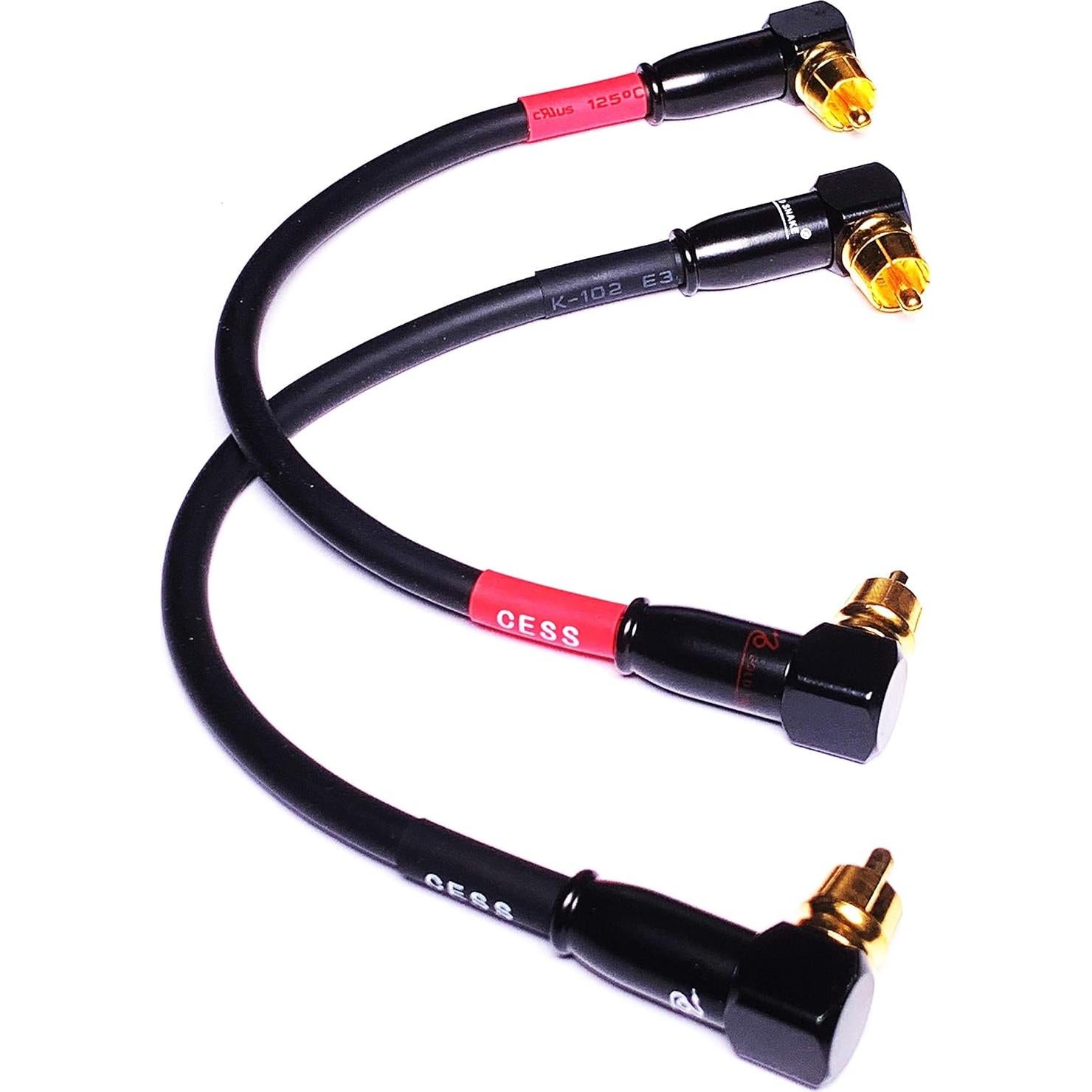 Cable RCA Macho a Macho en Ángulo Recto CESS 15.24 cm - Paquete de 2