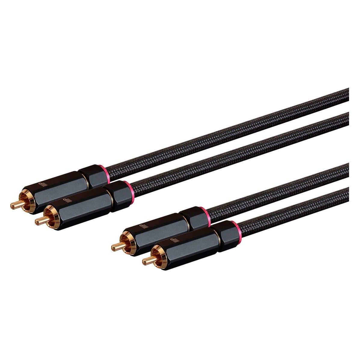Cable de audio estéreo RCA 2x2 Monoprice 1.83m chapado oro